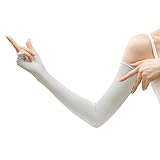 おたふく手袋 夏用アームカバー [接触冷感 ストレッチ素材 ロング 指なし UVカット レディース] UV-2743 ボーダー柄 フリー