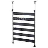 山善(YAMAZEN) 突っ張り式キッチンラック (幅46.5 高さ71-115) ブラック RTK-45(BK)