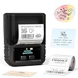 Phomemo M120 感熱ラベルライター スマホ対応 家庭用ラベルプリンター 業務用バーコードプリンター 携帯型ミニプリンター Bluetooth接続 名前シール/郵便宛名/値札/食品表示/梱包/アドレス/DIY/冷蔵庫収納/整理収納/葉書/小売に適用 充電式 Android iOS対応 Windows Mac対応 日本語対応 40*30mmロール紙1個付属…