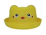 COMVIP かわいい 子供用 耳 ハット 女の子 男の子 日よけ帽子 幼稚園 通学 キャップ 日焼け止め お出かけ（イエローF・50）