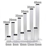 AngelaKerry 組合せフリーテーブル用専用脚4本セット 調節可能 正方形 30cm シルバー [並行輸入品]