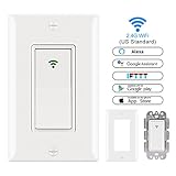 スマートWi - Fiワイヤレススイッチライトスイッチ、リモート制御タイミング機能付き、と互換性Alexa GoogleアシスタントIFTTT、リモートコントロールYour器具どこからでも