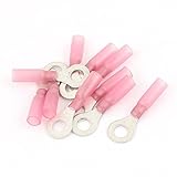 DealMux HRV1.25-6熱は10ピース、レッドとAWG 22-16電気コネクタ収縮ワイヤーはんだ端子を縮小します