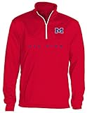NCAAミシシッピOld Miss RebelsメンズOVB Quarter Zip Poly Fleece、レッド、ミディアム