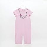 KAVKAS 女の子 男の子 半袖ロンパース ベビー服 赤ちゃん服 カワイすぎるパーファクトフィットオール 半袖ボディースーツ Baby ボディースーツ コットン 可愛い PY1020-ピンク24M