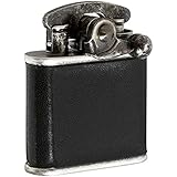 Colibri コリブリ フリントオイルライター ニッケルバレル革巻き黒 308-1032