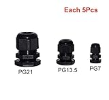 プラスチック防水ケーブルコネクターケーブルコネクターpg7のpg13.5、pg21各5点