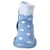 XFentech 秋と冬 綿赤ちゃん靴 ソックスベビーシューズかわいい 波のポイント暖かソックス 靴下 滑り止め男の子 女の子 贈り物 靴下 12-14.5CM