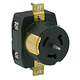 Leviton cs6369 50 Amp 125 / 250 Vロックフラッシュマウントレセプタクル、ブラック 4 Pack CS6369-4pk 4
