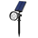 Mpow ソーラースポットライト ガーデンライト 防水 夜間自動点灯 角度調節可能 ソーラー充電 省エネ 屋外/車道/歩道/芝生/庭などの照明用 200ルーメン IP65防水 四つのカラー