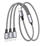 【100W】RAVIAD 3in1 充電ケーブル 3M USB Type C マルチケーブル PD 急速充電 USB-C ケーブル 3台同時給電可能 タイプc 充電ケーブル (100W) ライトニングケーブル(27W) マイクロusbケーブ(10W)はiPhone 15 14 13 12、Galaxy S24 S23、Pad Pro、MacBook Pro等多機種対応