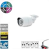 Ezdiyworld-2.4MP Sony 1/2.7" CMOS 4-in-1 Bullet Indoor CCTV Security Camera TVI + CVI + AHD + Analog