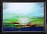 アート効果最初ライトハンドペイントウォールアート ブルー R17927