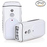 dewenwils充電式LED夜間ライト懐中電灯コンボwithデュアルモーションとライトセンサー、ポータブル緊急照明用電源障害、2パック