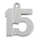 [グリーンピアッシング] 穴あき数字チャームパーツ (数字)15 ナンバー DIY 手芸 ハンドメイド 部品 材料 資材 素材 金属部品 シンプル 穴あき シルバー プレゼント オリジナル