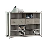 MULSH シューズラックタワー 靴箱 靴棚 玄関収納 収納ラック 4段(ベージュ)