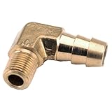 ANDERSON METALS 757020-0608 3/8 Hose I.D. x 1/2 Male Pipe Thread Brass 90 Degree Barb Insert Elbow [