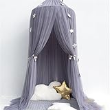 ドームベッドキャノピーKids Play Tent Mosquito Netの再生のベビーキッズインドアアウトドアReading (ホワイト) 240cm/94.9" グレー