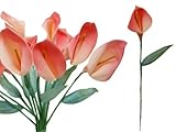 tableclothsfactory 60個Single Stem人工Mini Calla Lillies – オレンジ
