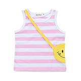 Cutelove 子供服 タンクトップ Tシャツ 笑顔のポケット ストライプ 男女兼用 夏 キッズ 赤ちゃん ノースリーブ 可愛い 綿 カジュアル おしゃれ ベスト