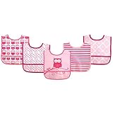 Luvable Friends Waterproof Bib 5-Pack, Pink Owl by Luvable Friends [並行輸入品]