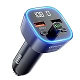 【2026新登場】Bluetoothトランスミッター FM 5.3 車載 fmトランスミッター 急速充電 車載充電器 ハンズフリー通話 Bluetooth/U-ディスク対応 2つの音楽再生モード カーチャージャー 12V-24V車対応