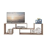 DEVAISE テレビ台 テレビラック テレビボード ローボード 伸縮 幅1100～2200mm 65インチまで対応 コーナー 収納ラック 2点セット 一年保証 簡単組立 オーク ナチュラル 木目 WF0014B