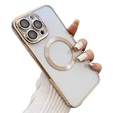 VIVINN iPhone 16 Plus ケース クリア MagSafe対応 カメラレンズ保護 韓国 可愛い ワイヤレス充電対応 耐衝撃 全面保護 ストラップホール付き 磁気充電 軽量 薄型 ソフトケース アイフォン 16 Plus カバー マグセーフ対応 （iPhone 16 Plus,ゴールド）