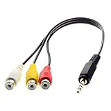 CHENYANG CY 20 cm 3.5 MM 1 / 8 Inchオスステレオ車Aux to 3 RCA AVメスコードオーディオビデオコンポジットケーブル