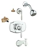 Grohe kts19614 – 34124r-000 Seaburyタブとシャワーバルブキット、クローム