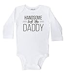 バッフル" Handsome Like Daddy "ブラックテキスト、長袖ホワイトコットンOnes カラー: ホワイト