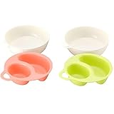 離乳食 プレート 調理器具 ベビー 食器 コンパクト 収納 電子レンジOK 国産品 こぼしにくい形状 育児や家事で外出ができないお母さんへ (グリーン・オレンジ)