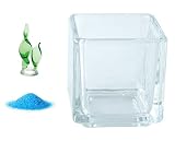 花市場直送便 ミニチュアガラス 水草A30 & カラーサンド ブルー & 植え込み用グラス ニューブロックS