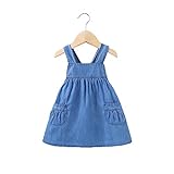 ベビー服 女の子 子供服 Pojour ワンピース 夏 デニムドレス プリンセスドレス 子供ギフト 綿 通気 80cm