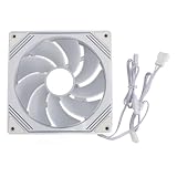 ARGB ファン、シャーシファン ARGB ケースファン RGB 照明付き 140mm CPU クーラーファン、CPU ウォータークーラー、PC ケース用の静かな冷却 (リバースホワイト)