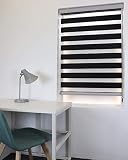 TAKIBLIND オーダーメイド 調光 ロールスクリーン (0.5cm単位 サイズ指定無料) ロール カーテン ブラインド (W140 x H180(cm), ブラック)