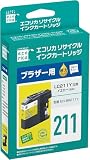 エコリカ ブラザー LC211Y対応リサイクルインク 通常容量 イエロー/顔料 DCP-J957N/DCP-J952N/DCP-J757N/DCP-J752N/DCP-J557N/DCP-J552N/MFC-J987DN/DWN/MFC-J980DN/DWN/MFC-J897DN/DWN/MFC-J890DN/DWN/残量表示対応