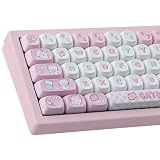 TYRIXKI PBT かわいい子猫キーキャップセット 140キー 昇華型 MOA プロファイルキーキャップ Cherry Gateron MX Swithesメカニカルキーボード用
