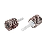 DealMux 6mmx25mmx25mmシリンダーヘッドフラップホイールポリッシャサンディングバフ研磨ツール2PCS