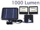 Ultra Bright !1000Lumen Solar Powered Twin Dual HeadsOutdoor Garden Motion Sensor Security Flood Lig