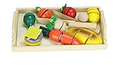 YUNT子供のフルーツパンや野菜は家の台所のおもちゃ木製子供の知育玩具のシミュレーションパッケージを再生します