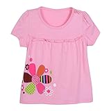 Cutelove 子供服 Tシャツ 半袖 夏 キッズ 可愛い ガールズ 女の子 綿 ヨーロピアンスタイル 可愛い柄 柔らか おしゃれ 素敵 ショートスリーブ 爽やか 3色