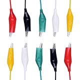 ワニ口クリップ ダブルエンド テストリード 45cm プラスチック カラフル　10個入り