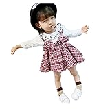 MARIAH(マリア)ワンピース ノースリーブ チェック 丸首 女の子　子供 レッド 73cm