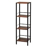 永井興産 ジャスティス スリムラック 幅30×奥行25×高さ100cm・ウォールナット木目