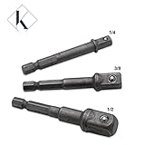 3-Piece Power Extension Bit Set For Drills, Socket Adapter Set - Hex Shank Fits All Drills- 3 Sizes,