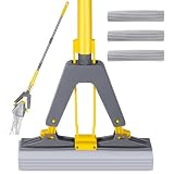 ZNM フロアモップ 幅41cm フロアワイパー 5枚セット 取替用 乾湿両用 360度回転 収納便利 床 掃除 モップ 拭き掃除 広い面積のクリーニングに適しています