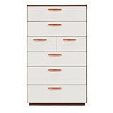 Alpha Takaba Co.,Ltd. カラフルチェストシリーズ リリーブラウン 80cm幅6段 取っ手オレンジ