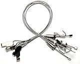 starPG ステンレス ピクチャー ワイヤー 吊り下げ 金具 自在フック 汎用 ピクチャーレール用 4本 (2mm×0.5m)