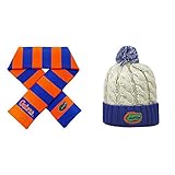 NCAA Florida Gators Gustビーニー帽子とストライプラグビースカーフ2パックバンドル